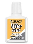 BIC WITE  OUT CORRECTION FLUID  Quick Dry, Foam Brush, White, 20ml,